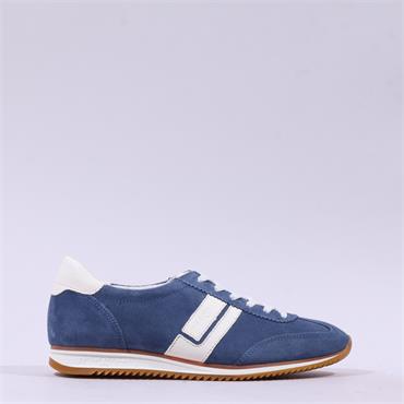 Paul Green Retro Side Panel Lace Trainer - Blue Suede